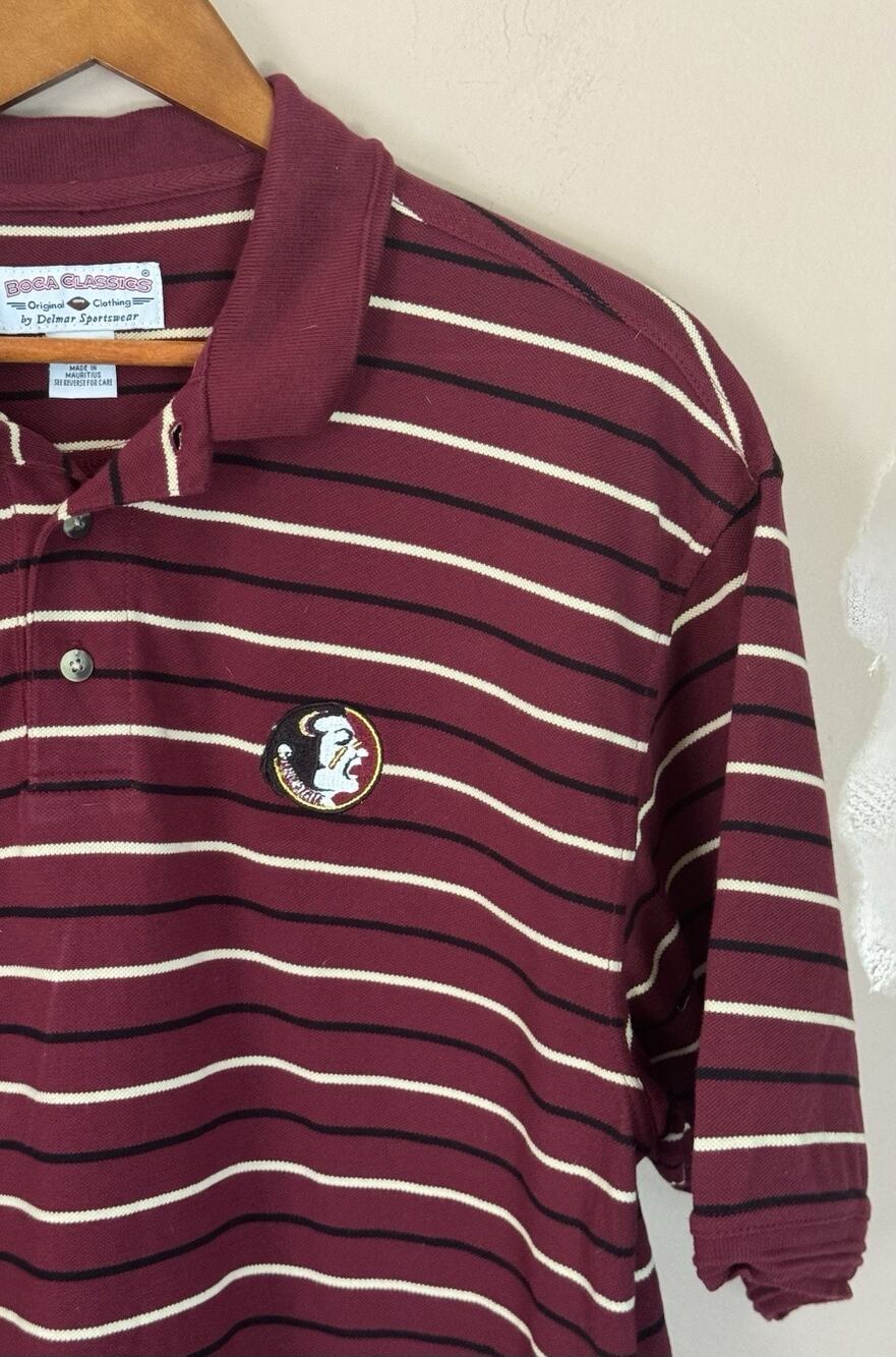 Boca Classics Florida State University Polo Shirt Men's XL Red FSU Seminoles VTG